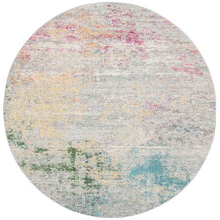 Safavieh 3 x 3 ft. Madison 400 GlobalRound Rug; Grey & Gold MAD440F-3R